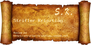Strifler Krisztián névjegykártya